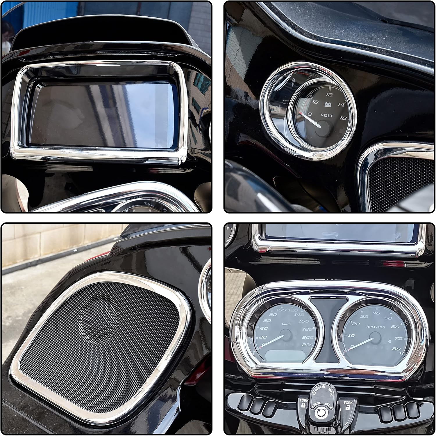 Kit de embellecedores de carenado interior para Road Glide 2015-2022, cubiertas cromadas para Harley CVO Road Glide Limited Special Ultra 2015-2022