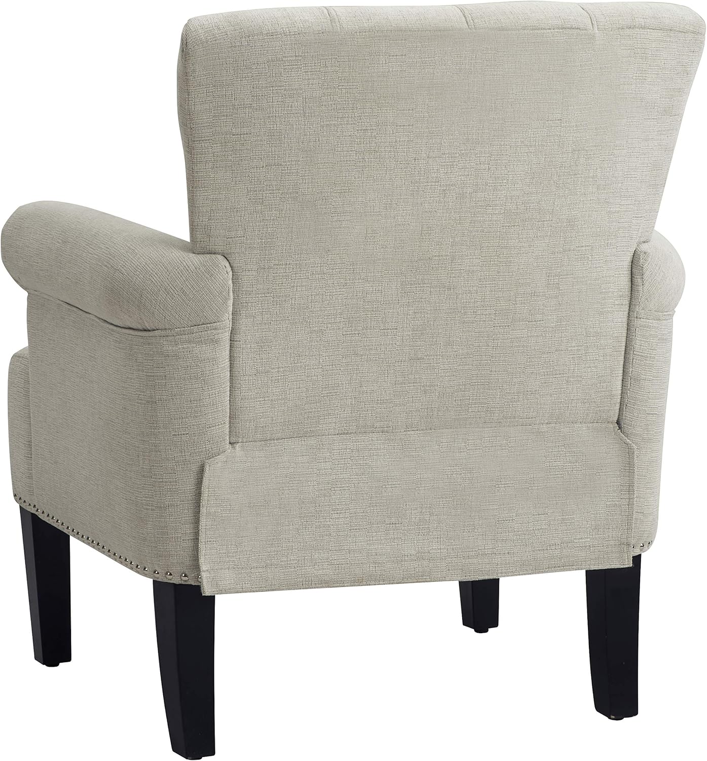 Accent Rivet – Sillón de poliéster copetudo, silla reclinable, silla de lectura, color crema