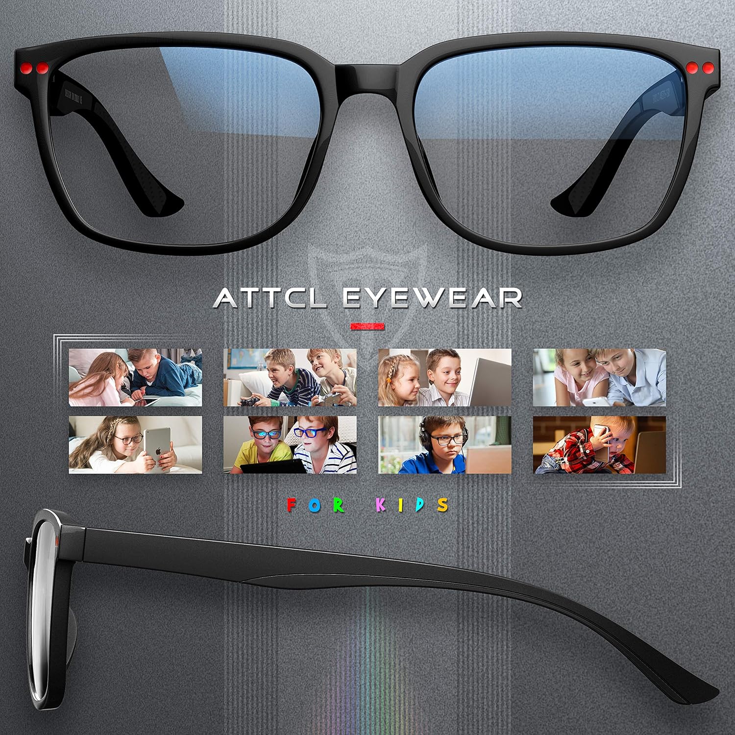 ATTCL – Gafas de bloqueo de luz azul de computadora, gafas para juegos, para niños de 3 a 10 años