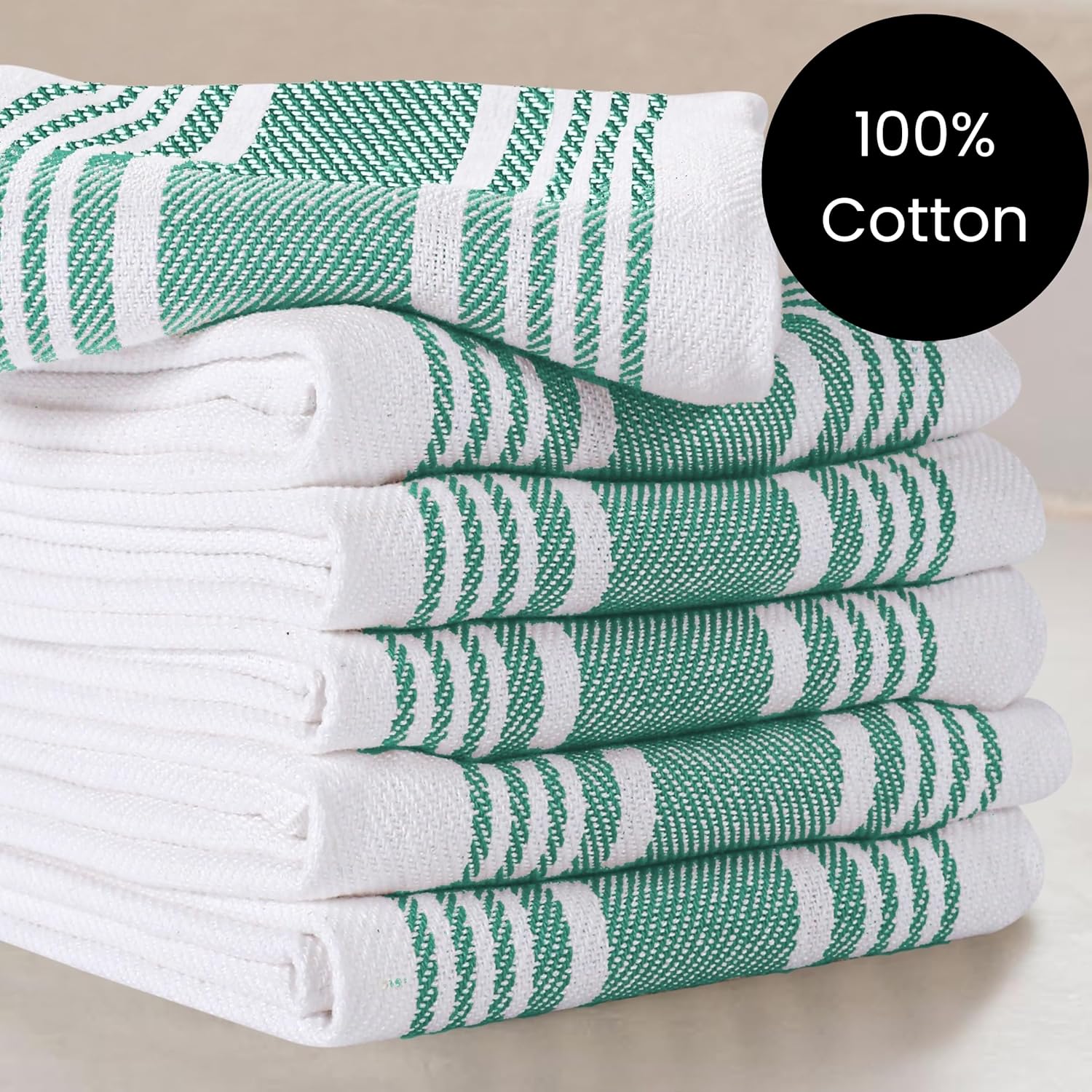 Juego de 6 toallas de cocina color verde azulado para secar platos de 16 x 26 pulgadas, toallas de mano de cocina, toallas de cocina absorbentes,
