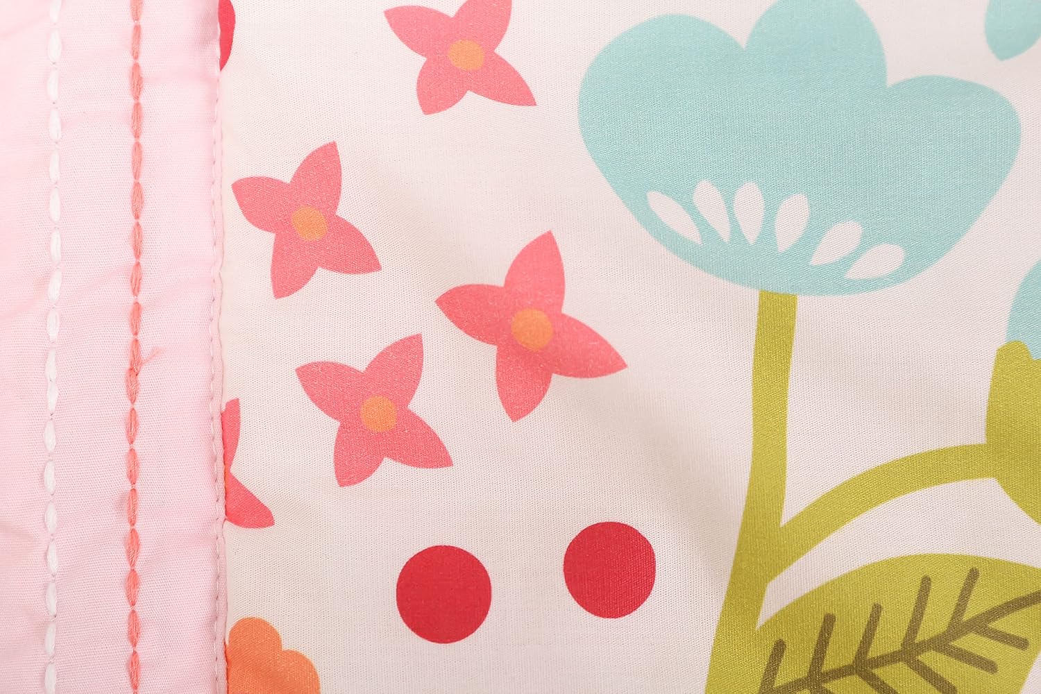 Juego de ropa de cama para cuna de guardería floral rosa para niñas, juego de cama de 4 piezas de acuarela con flores rosas con cenefa de ventana