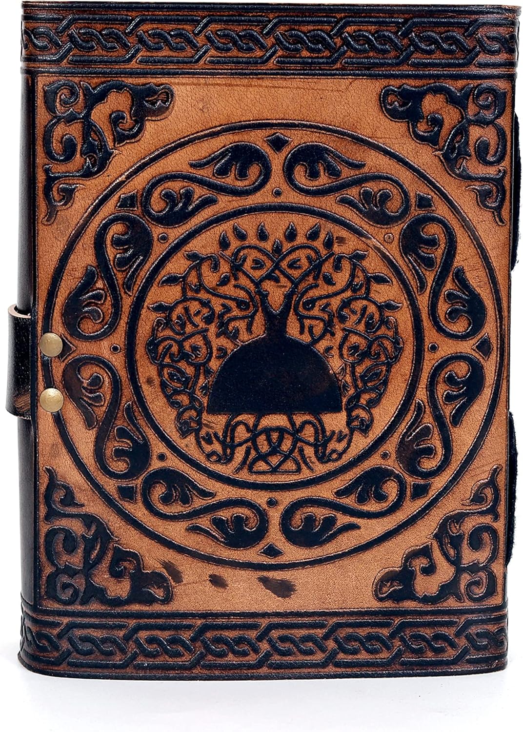 Diario vintage, diario de cuero, diario Wicca, diario Wiccan, 200 papel de borde de cubierta hecho a mano, cuaderno de cuero, cuaderno de bocetos de