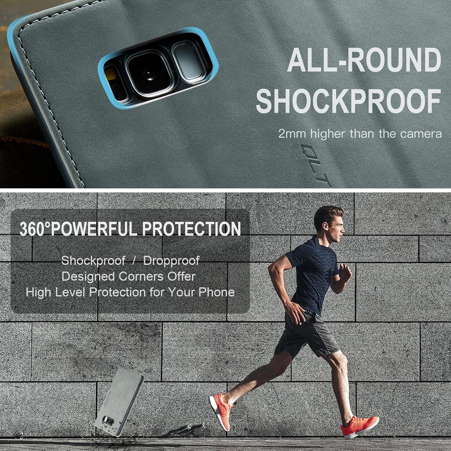 QLTYPRI Funda Para Samsung Galaxy S8 Plus, Vintage PU Cuero Billetera Caso Ranura Para Tarjeta Kickstand Cierre Magnético A Prueba De Golpes Flip