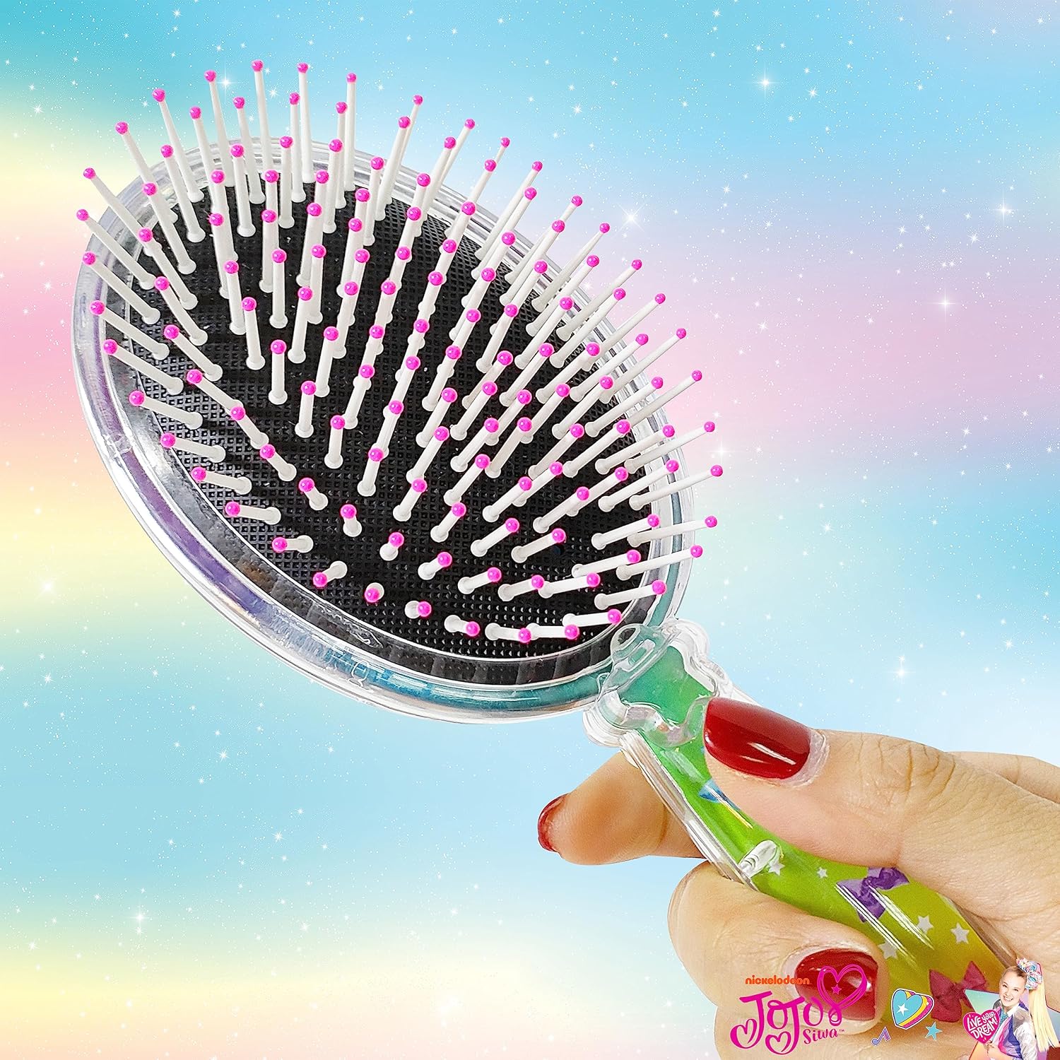 Jojo Siwa Unicorn – Cepillo de pelo con confeti para niñas, color arcoíris, a partir de 3 años