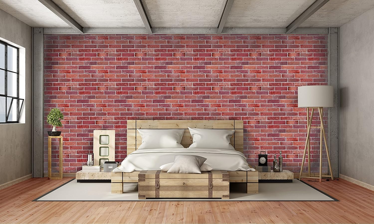 Retro-Art Paneles de pared 3D, ladrillo sintético en rojo, PVC, 17.5 x 23.75 pulgadas, cubre 2.78 pies cuadrados 570TG