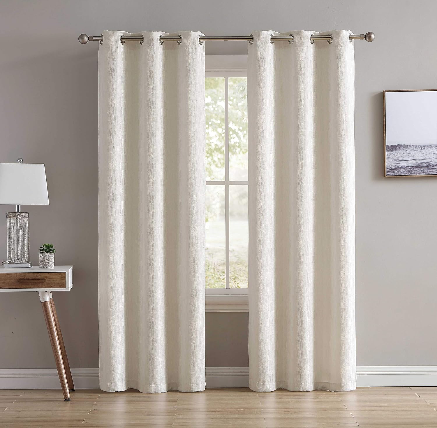 Tahari Home  Lyle Collection  Juego de pares de paneles modernos y elegantes, cortinas opacas para el hogar, tratamiento decorativo de ventana con