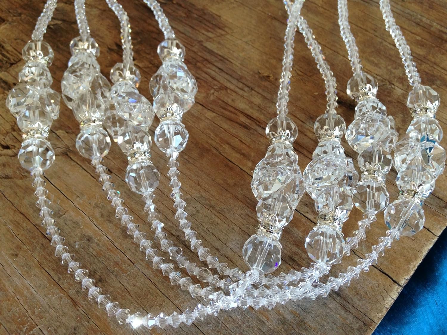 San Joaquin Creations Lazo de boda de cristal plateado AcentosLazo De Boda Crystal Cortado terminado con acentos en plataboda Rosario, Cristal