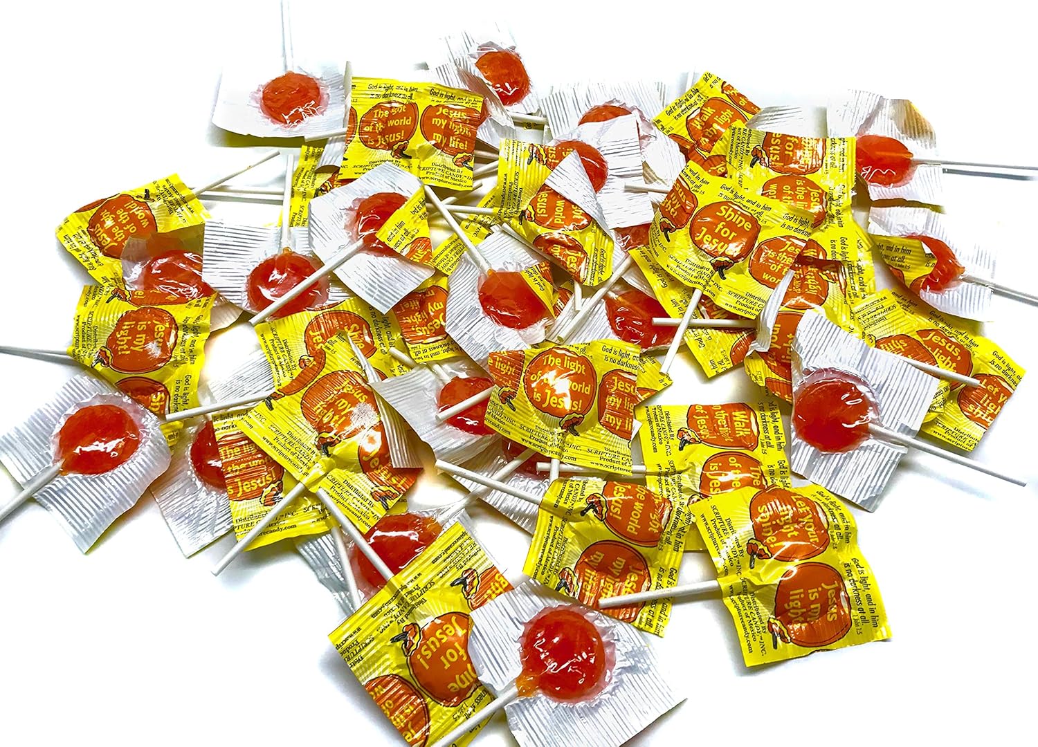 Scripture Candy – Paletas con sabor a naranja con temática de cosecha, 50 unidades