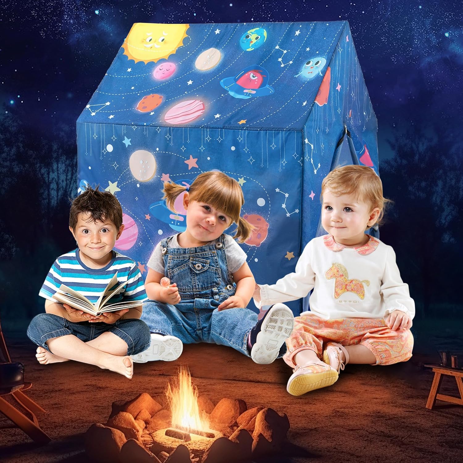 PY Super Mode Kids Play Tent for Boys, Large Toddlers Tent Indoor and Outdoor Playrooms, Children’s Game Astronaut Space World Playhouse Gift Toys,