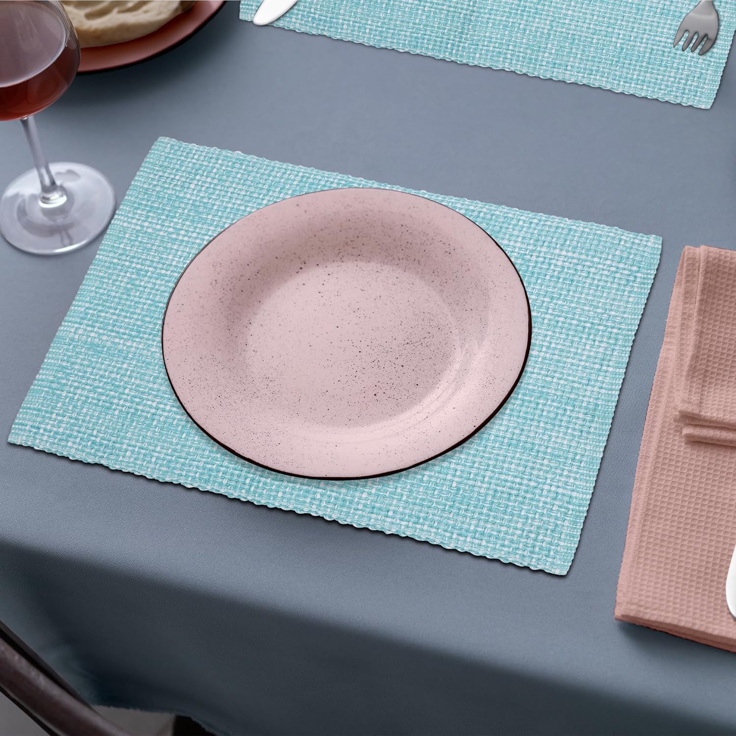 Urban Villa Manteles individuales para mesa de comedor, 100% algodón, 14 x 20 pulgadas, manteles individuales de gran tamaño, juego de 6 manteles