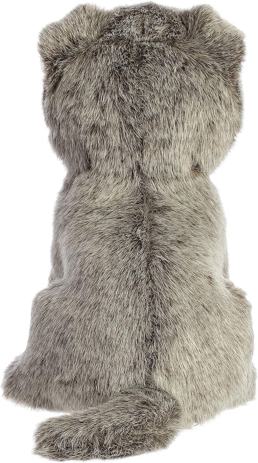 Aurora Adorable gato Fold escocés de peluche Miyoni, detalle realista, compañía entrañable, gris, 9 pulgadas