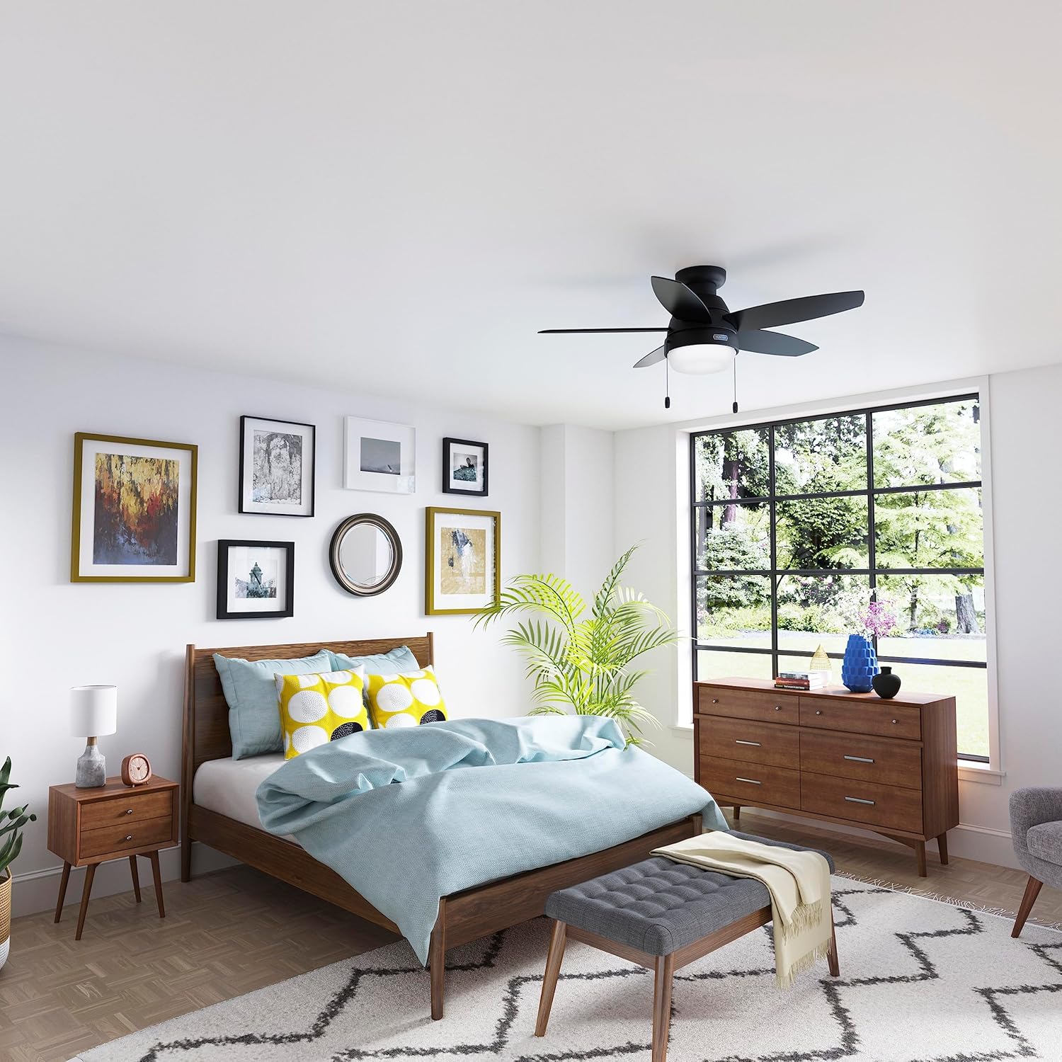 Hunter Fan Company 52613 Lilliana Ventilador de techo, 044, negro mate