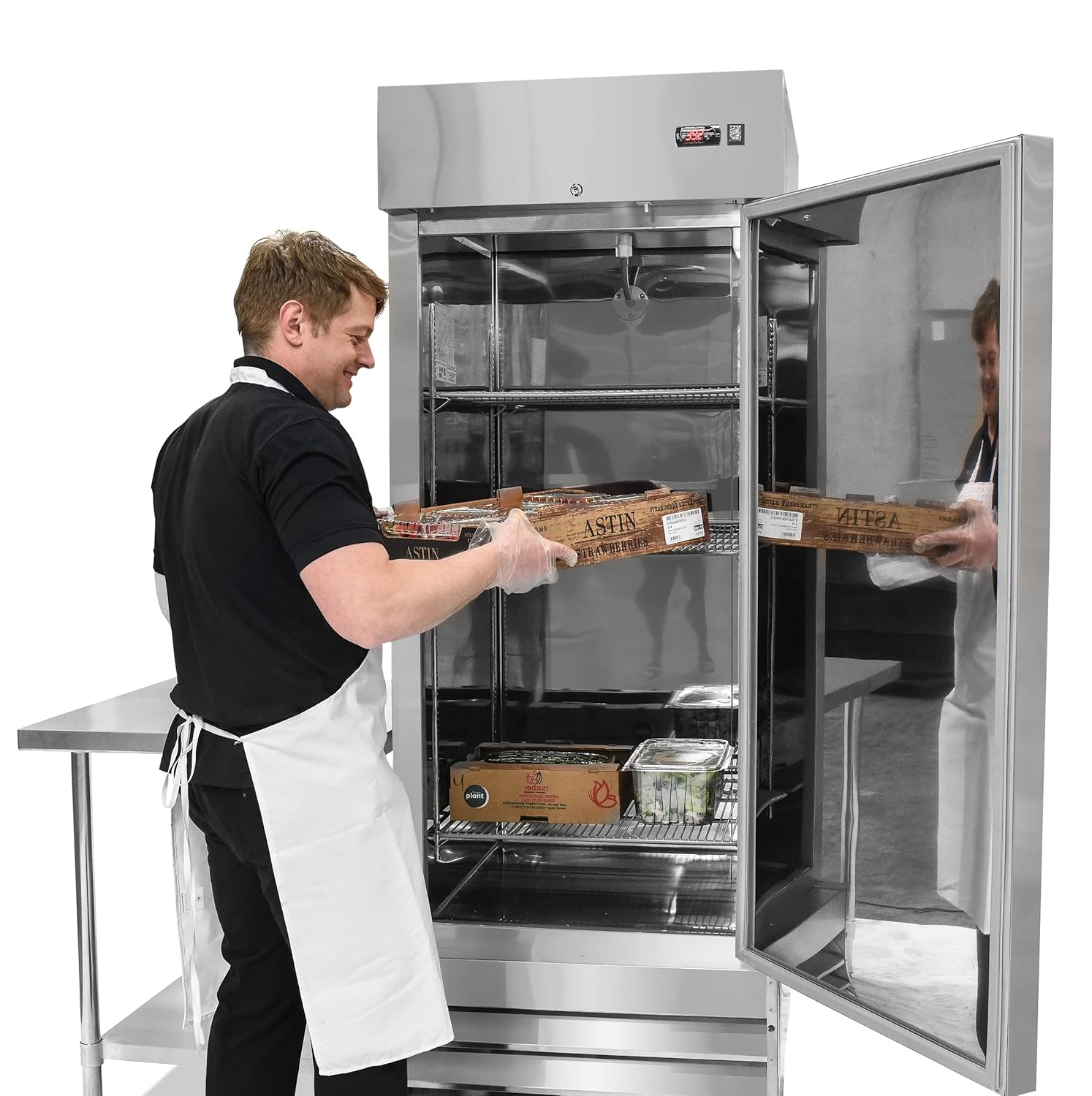 FSE Refrigerador comercial de una sola puerta de 29 pulgadas, 23 pies cúbicos, acero inoxidable, 115 V, (MRRF-1D)