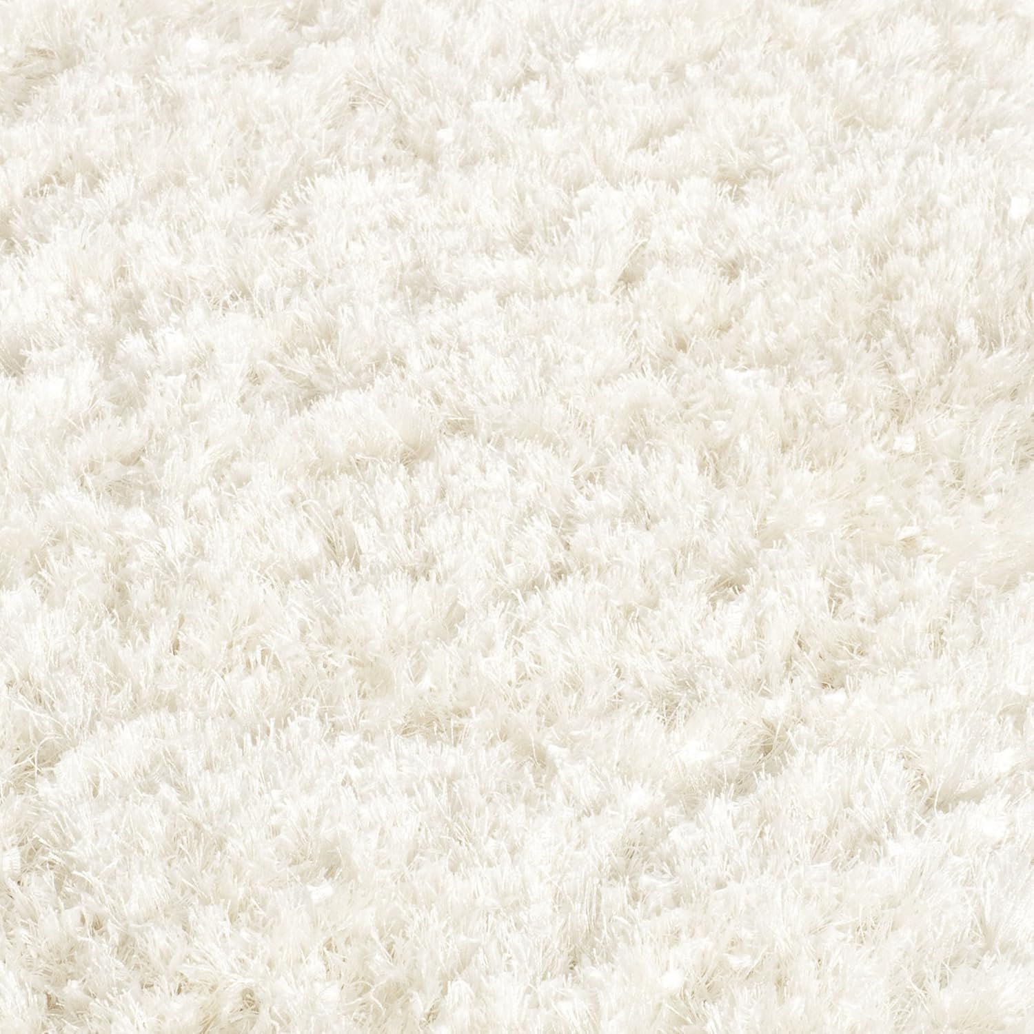 SAFAVIEH Malibu Shag Collection – Alfombra de área de 5 x 8 pies, color blanco, hecho a mano, sólida, 1.4 pulgadas de grosor, ideal para zonas de