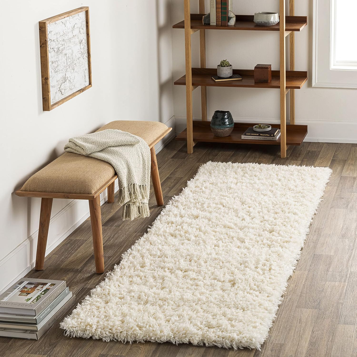 Mark&Day – Alfombras Abraham de 5 x 7 pies, alfombra moderna de pelo largo, color crema, alfombra beige para sala de estar, dormitorio o cocina (5