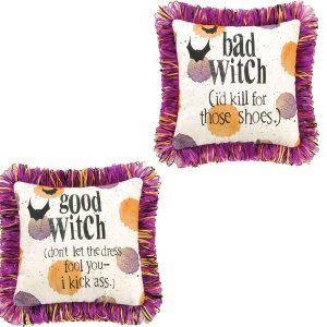 C&F Home Cojín reversible de bruja de alta definición para decoración de Halloween, para sofá o cama, 14 x 14 pulgadas, color blanco C&F Home Cojín reversible de bruja de alta definición para decoración de Halloween, para sofá o cama, 14 x 14 pulgadas, color blanco