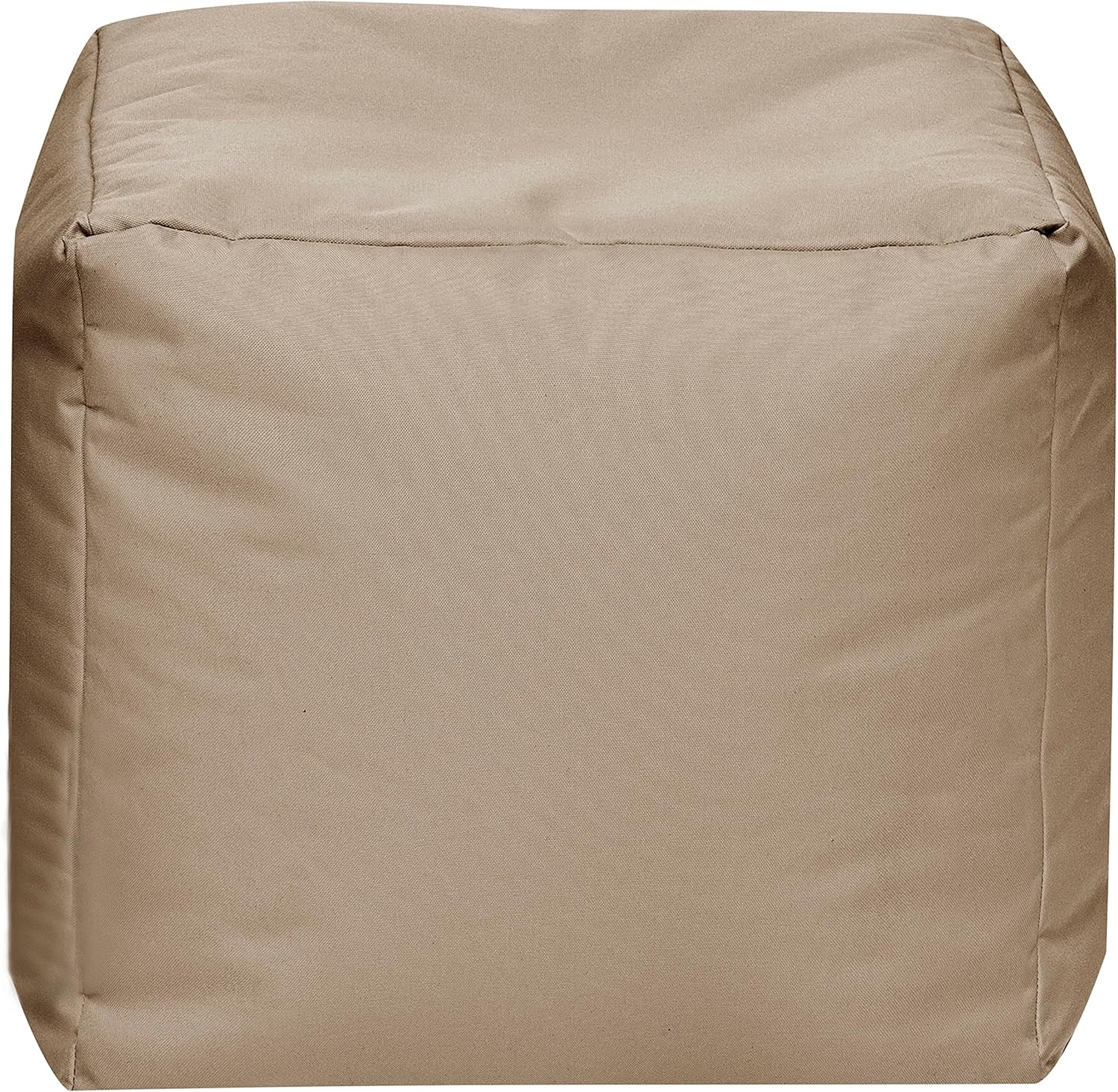 Cube Brava – Puf otomano con reposapiés, color caqui, moderno puf cuadrado con tela repelente al agua, puf para sala de estar, dormitorio o patio,