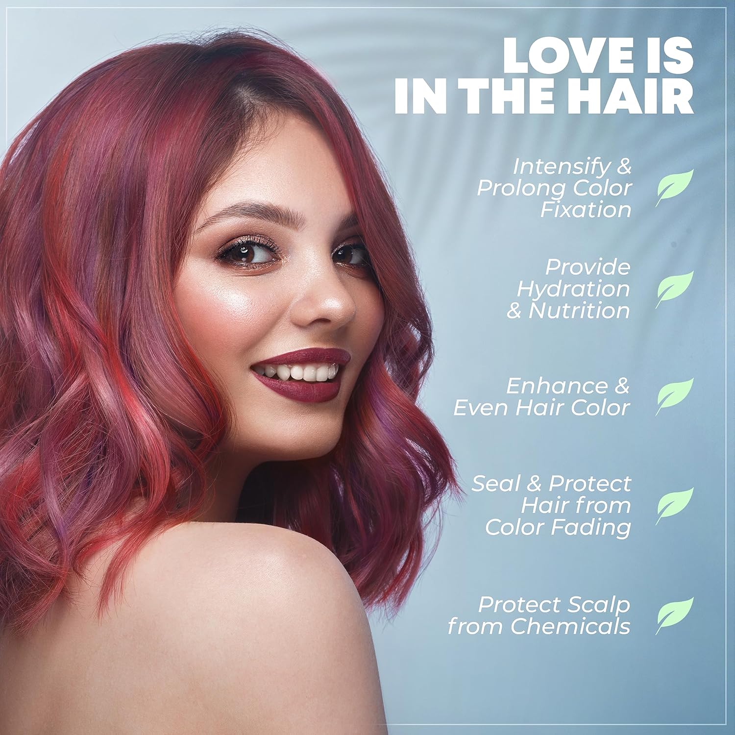 Champú y acondicionador de color natural para cabello tratado con algas marinas, ácido láctico, cupuacu y murumuru para evitar la decoloración e