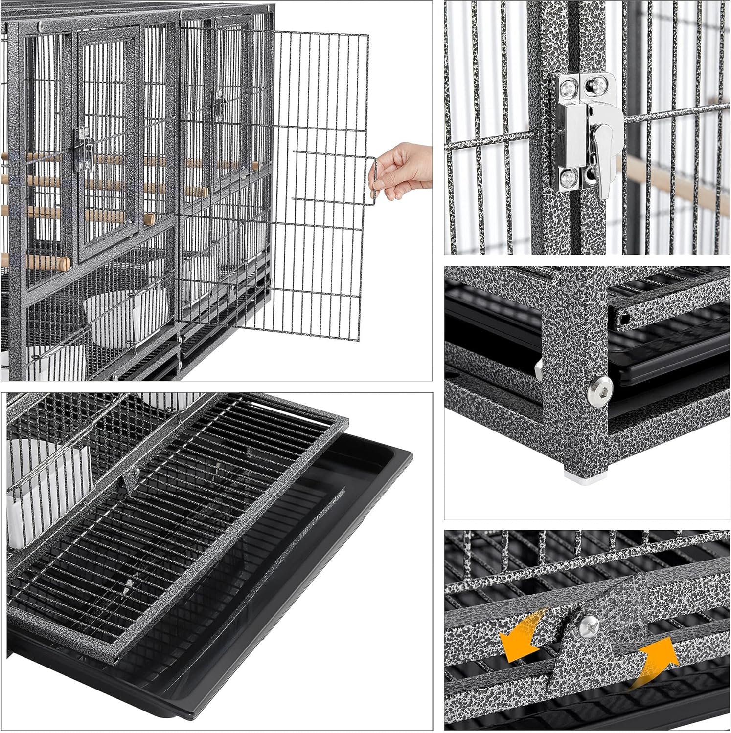 Yaheetech Jaula apilable para pájaros, criador dividido, periquitos, jaula para pájaros canarios, cacatúas, tortolitos, pinzones, periquitos