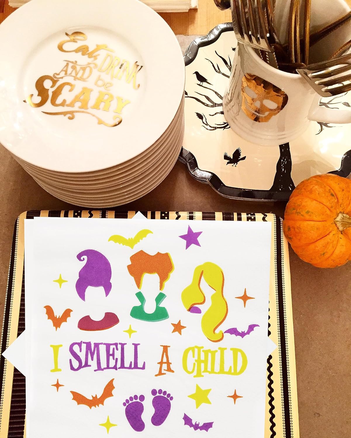 Servilletas con texto en inglés “I Smell A Child” I Smell A Child Baby Shower con texto en inglés “I Smell A Children”, decoraciones de fiesta de