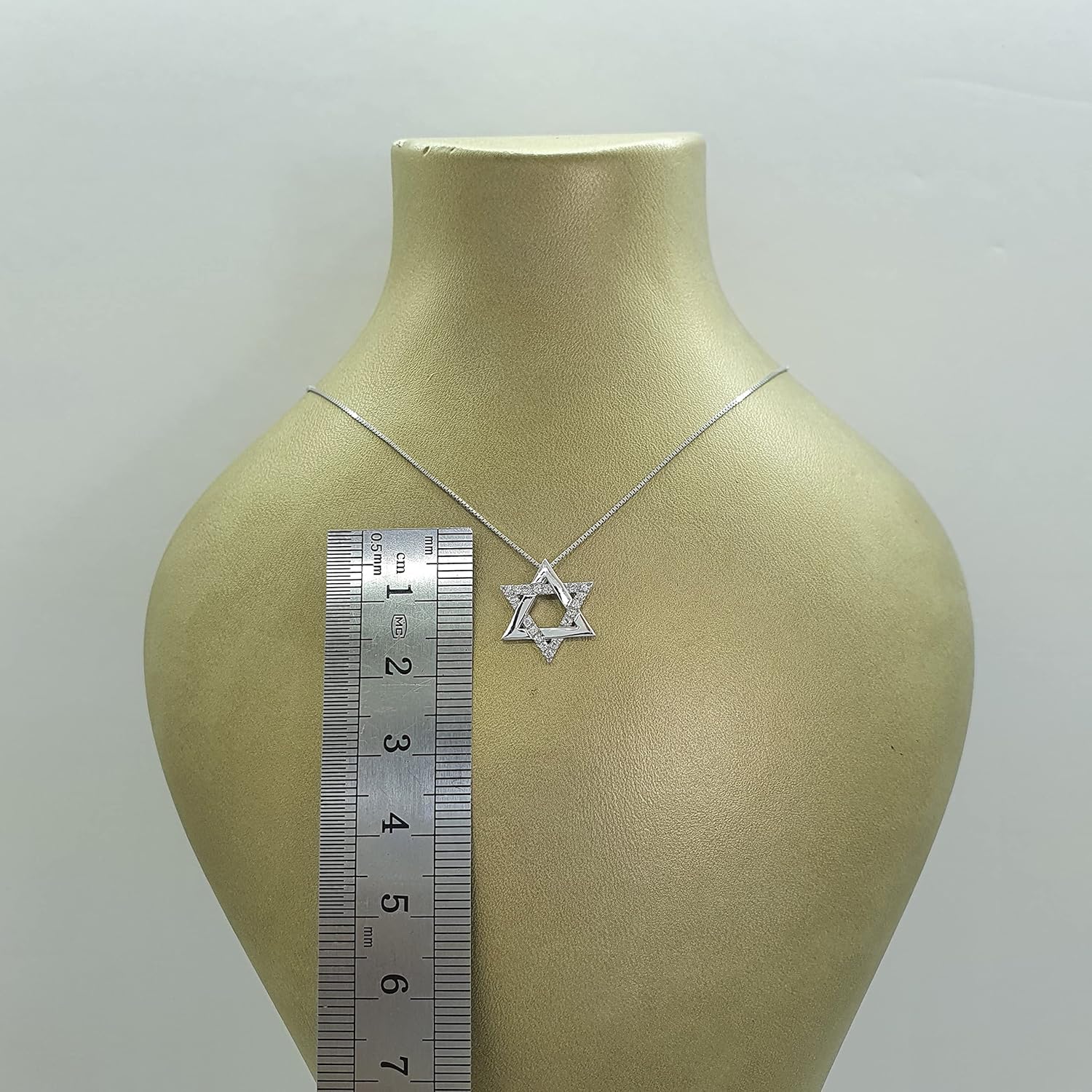 18k White Gold Diamond Star of David Necklace, Rhodium Plated,Gold Necklace For Women, Simple Minimalist Jewelry, Gift for Her, Gold Jewelry,