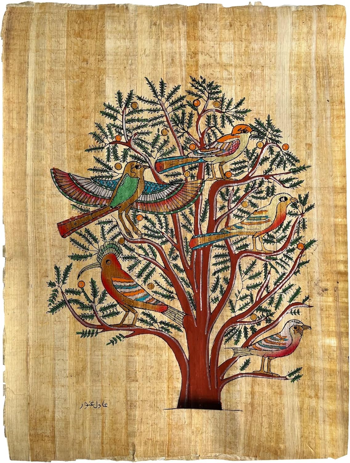 Ancient Egyptian Paintings Arte auténtico de papiro del árbol de la vida, papel del antiguo Egipto, decoración de pared de Egipto, arte de pared de