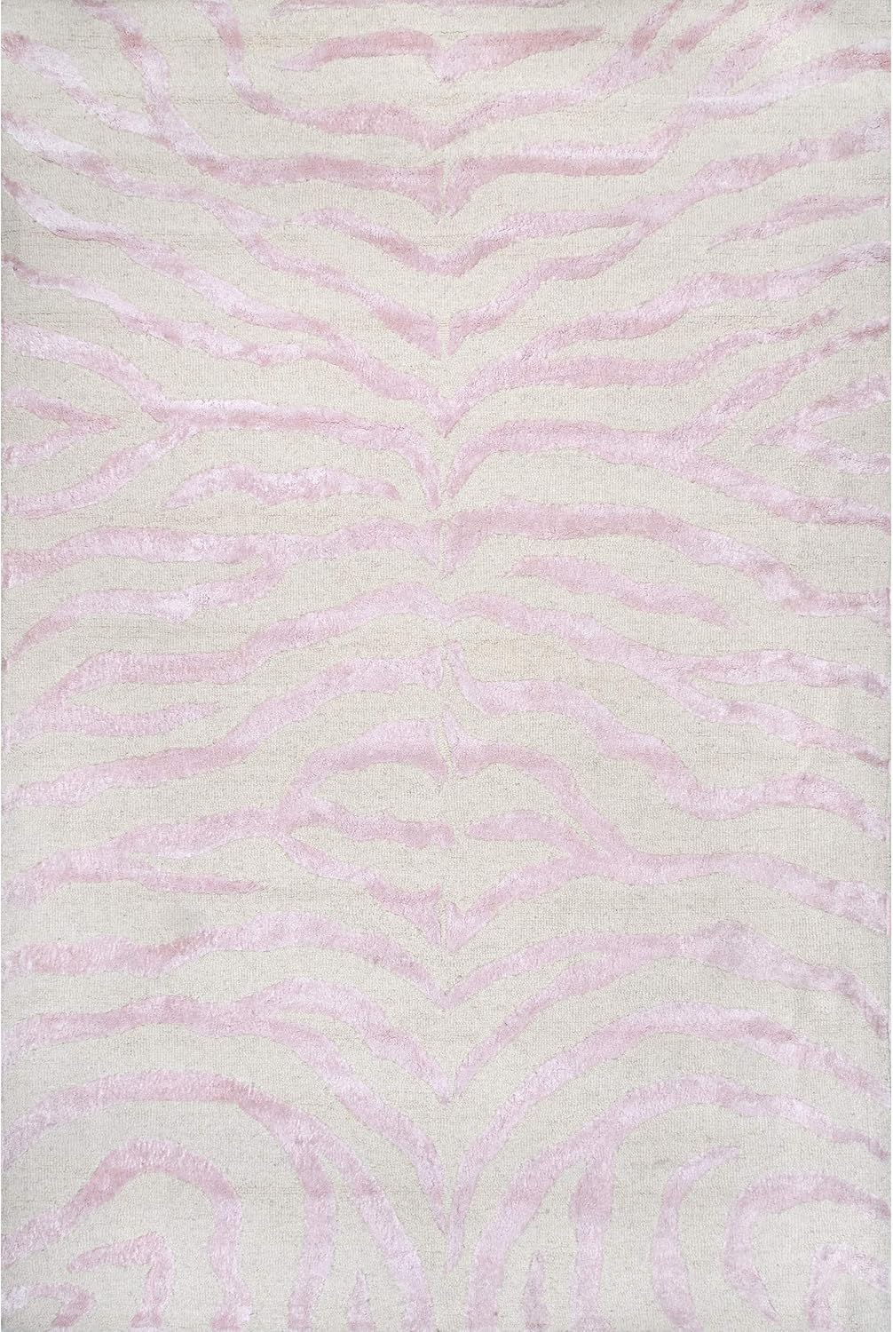 nuLOOM Alfombra de felpa con diseño de cebra, 6 x 9 pulgadas, color rosa