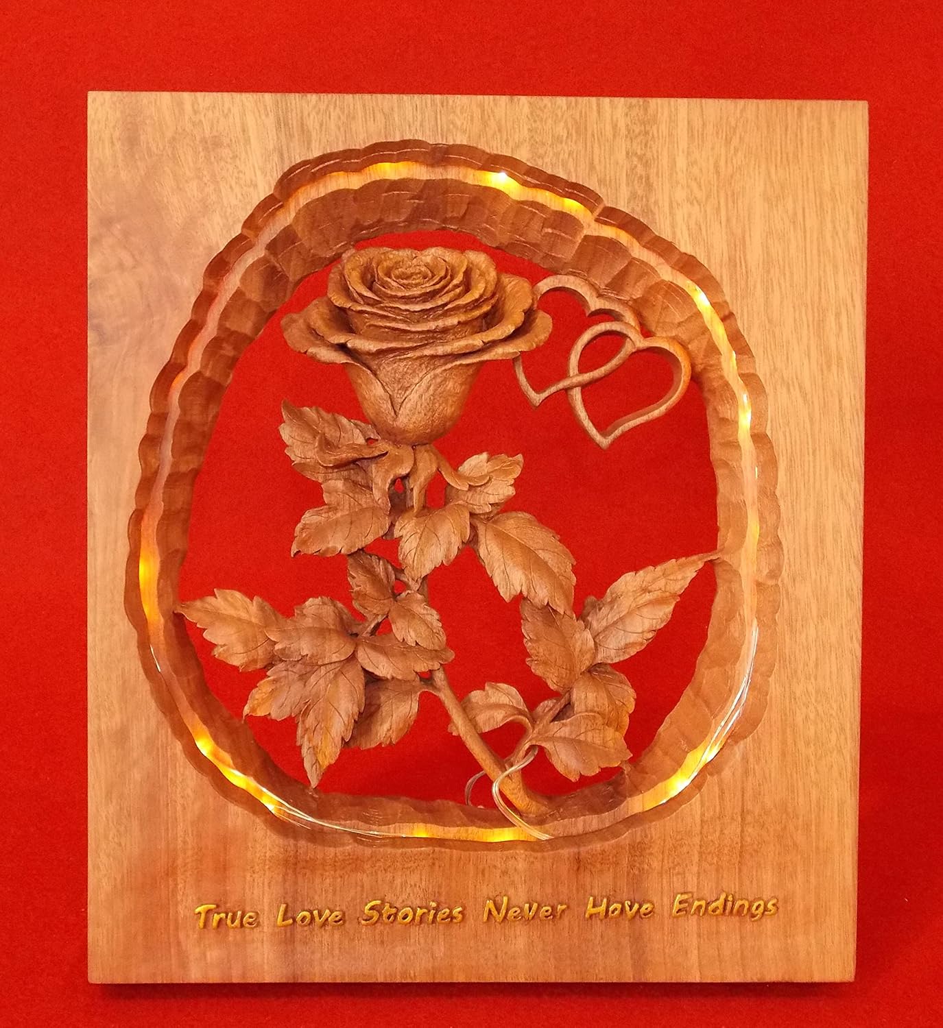 Wood Rose Gift For Her Couples Gift Personalized Wedding Gift 5 Years Anniversary Gift Family Name Sign Established Sign