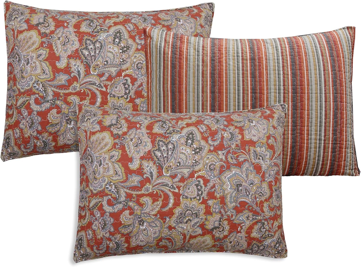 Cozy Line – Juego de cama de 6 piezas, ropa de cama reversible de algodón reversible con falda de cama, fundas a juego, almohada decorativa