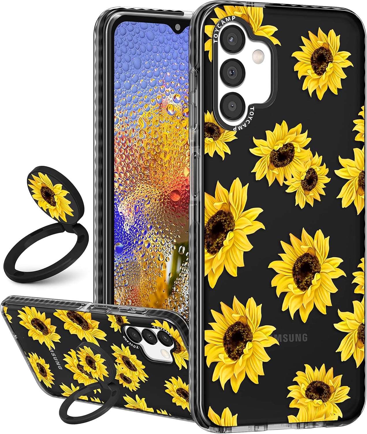 Toycamp Funda para Samsung Galaxy A13 5G para mujer, diseño femenino de girasol con bonito estampado floral de flores para niñas y adolescentes, con