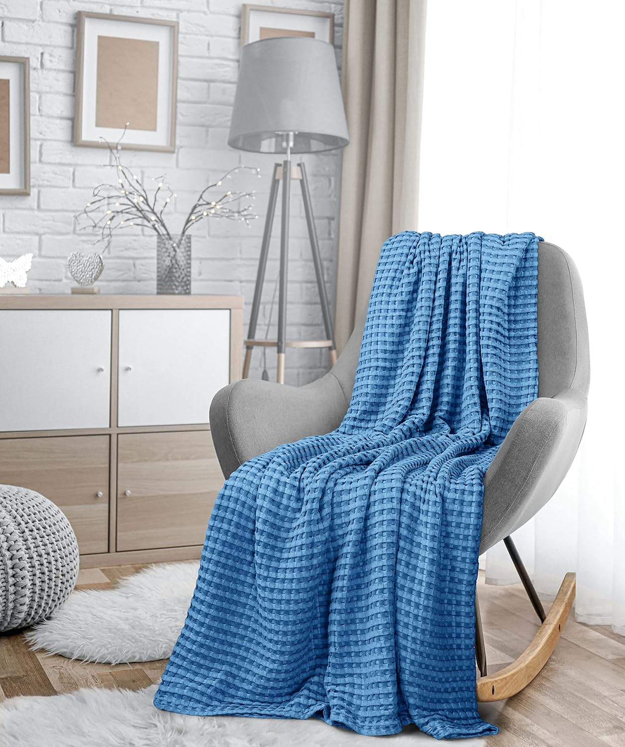 Utopia Bedding Manta de algodón de 300 GSM (madera de cereza, 90 x 72 pulgadas), suave, ligera, transpirable, tamaño individual, para cualquier cama