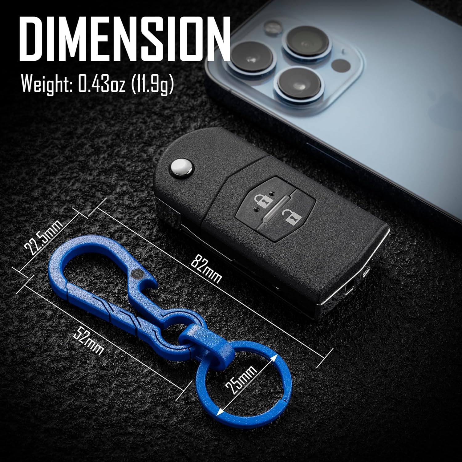 KeyUnity KM01 Titanio EDC Llavero Clip con abrebotellas, Mosquetón de liberación rápida Llavero Soporte para Hombres