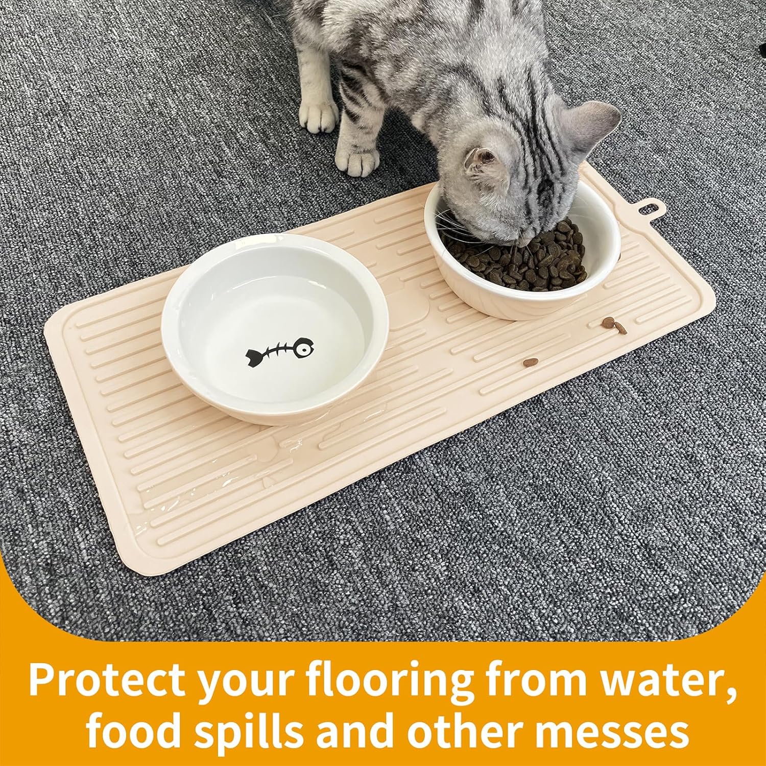 Ptlom Mantel individual para mascotas para perros y gatos, antideslizante, impermeable, tapete de alimentación para perros que evita el