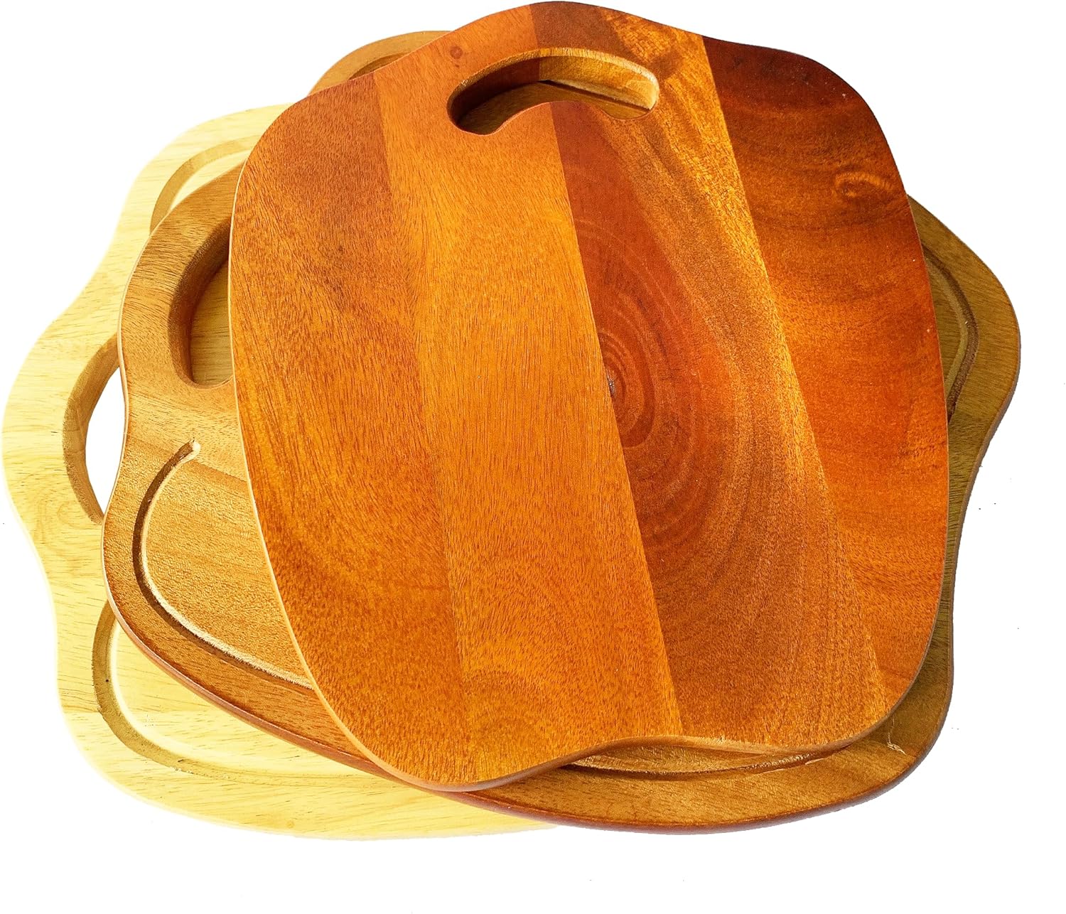 Nabytok – Tabla de cortar de madera en forma de manzana de 13 x 11 pulgadas con asa, tabla redonda de charcutería, charcutería y bloque de carnicero