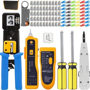 TAIWAIN – Herramienta de red de crimpado para crimpadora RJ45RJ11RJ12 Cat5Cat7Cat6, kit de pelacables de red para detector de datos de alambre de TAIWAIN – Herramienta de red de crimpado para crimpadora RJ45RJ11RJ12 Cat5Cat7Cat6, kit de pelacables de red para detector de datos de alambre de