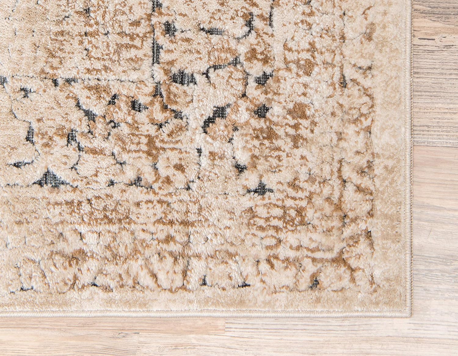 Unique Loom Chateau Collection – Alfombra con textura tradicional envejecida, Beige