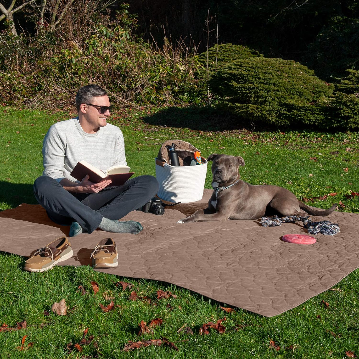 Furhaven -Funda impermeable y antideslizante para sala de estar y muebles de mascotas para perros y gatos, lavable, piedra marrón, tamaño grande o