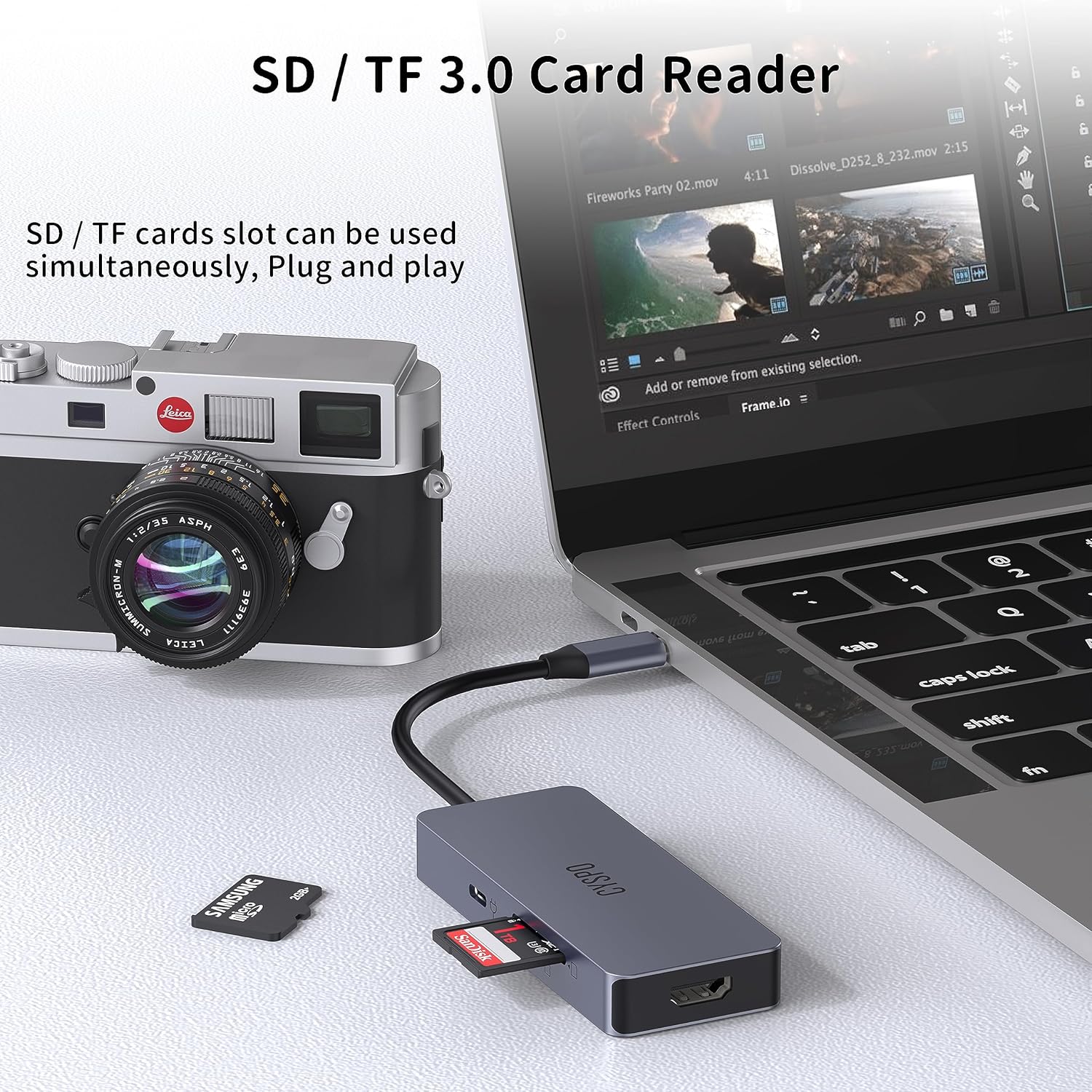 Mini concentrador USB C, estación de acoplamiento para portátil USB C de viaje, base USB C 7 en 1 con HDMI 4K, 2 USB 3.0, 100 W PD, USB-C 3.0,