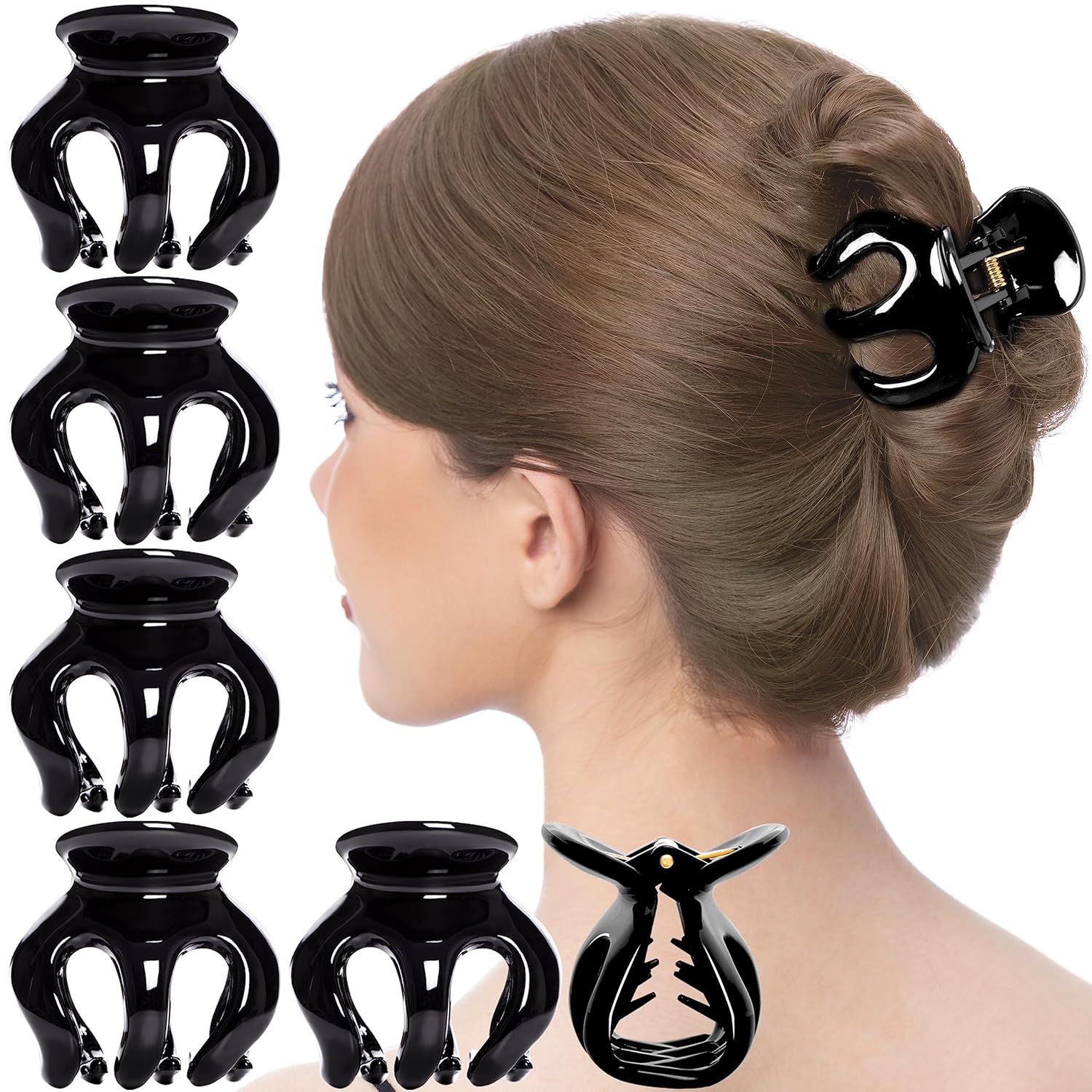 RC ROCHE ORNAMENT 6 piezas de pelo de calabaza para mujer, seguro y antideslizante, pinzas de plástico fuerte, duradero, cómodo, accesorio de