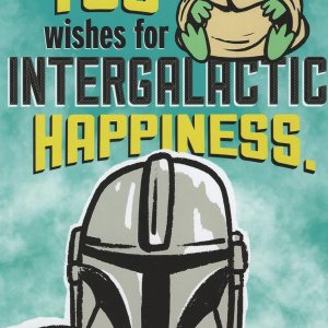 Star Wars The Mandalorian – Tarjeta de feliz cumpleaños con Baby Yoda y Boba Fett, te trae deseos de felicidad intergaláctica. O como decimos en Star Wars The Mandalorian – Tarjeta de feliz cumpleaños con Baby Yoda y Boba Fett, te trae deseos de felicidad intergaláctica. O como decimos en