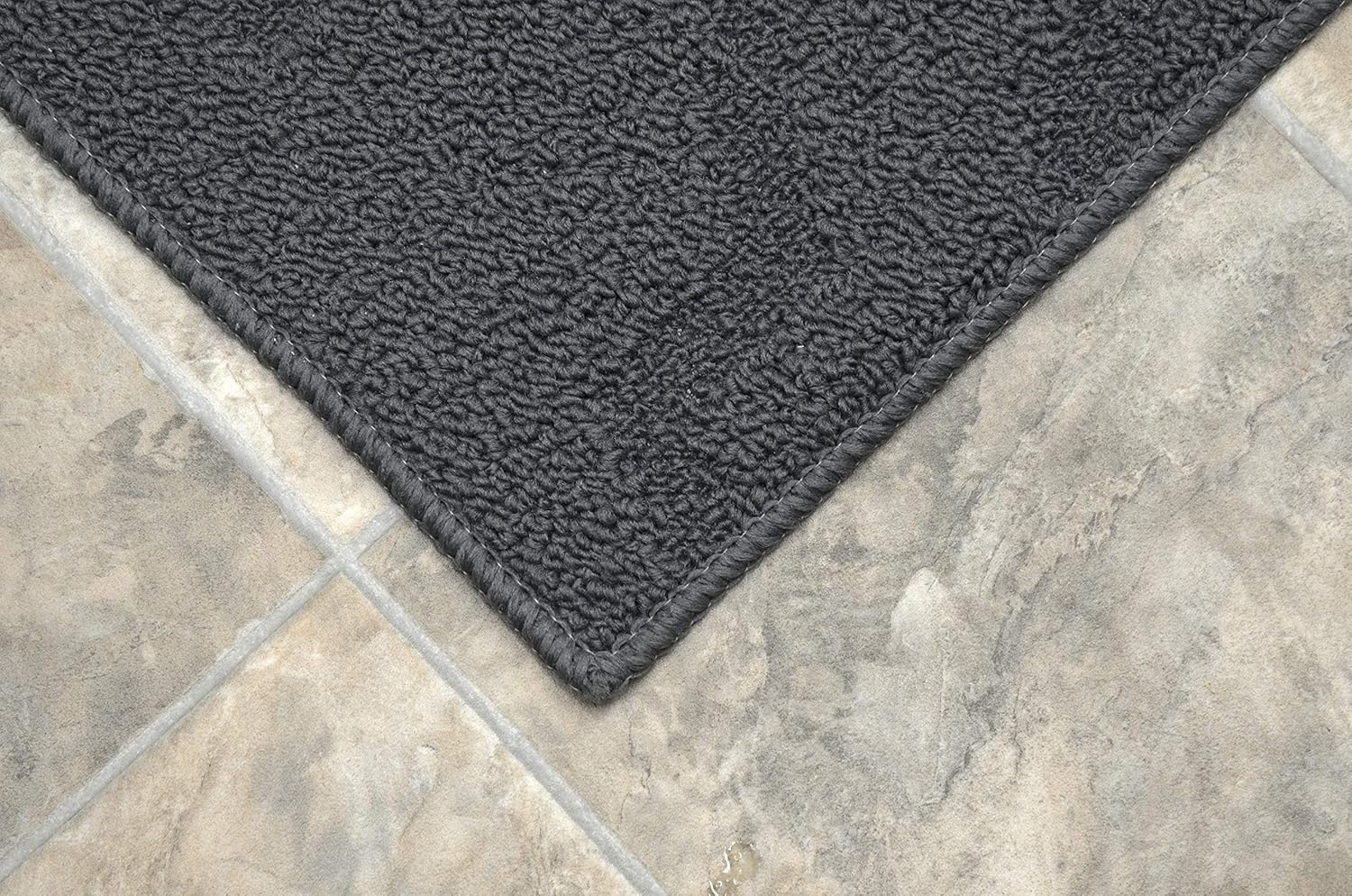Garland Rug Brentwood – Alfombra doble de cuadrifolio para interiores y exteriores, 4 pies por 6 pies, color gris ceniza