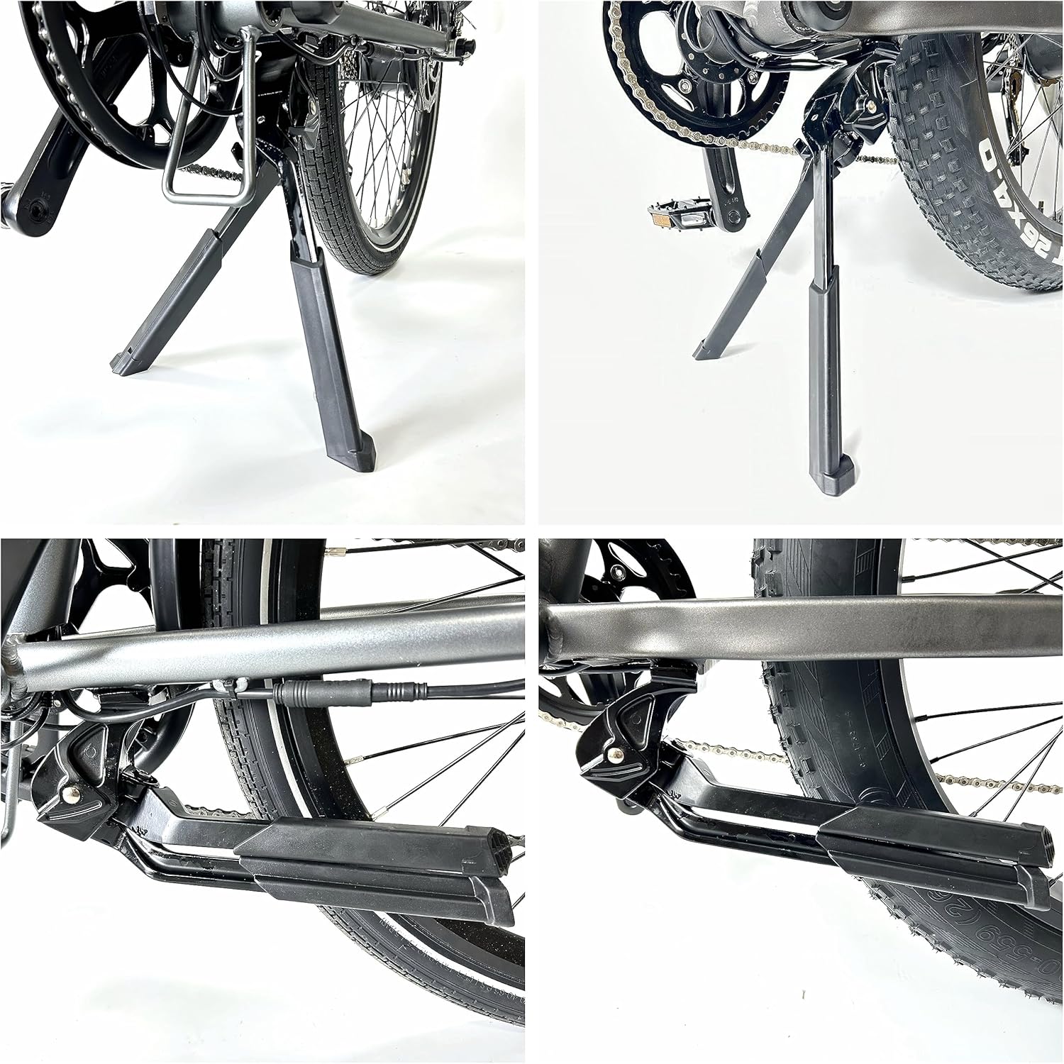 SZWEDI Soporte central para bicicleta, soporte central, doble pierna, altura ajustable, resistente, para 20, 24, 26, 27.5, 29 pulgadas, bicicleta