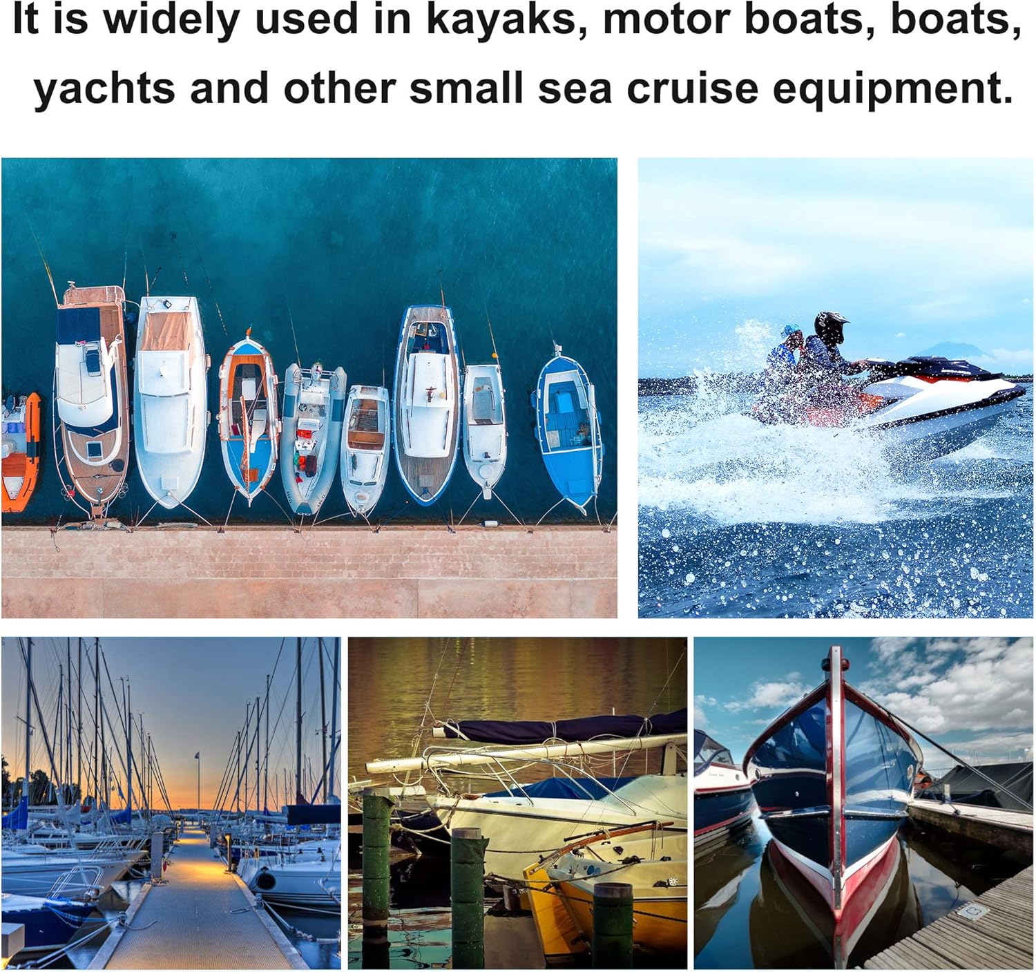 Líneas de muelle elástico con gancho, paquete de 2 líneas elásticas para muelle de barco, cuerda de amarre para lancha, PWC, moto acuática, pontón,