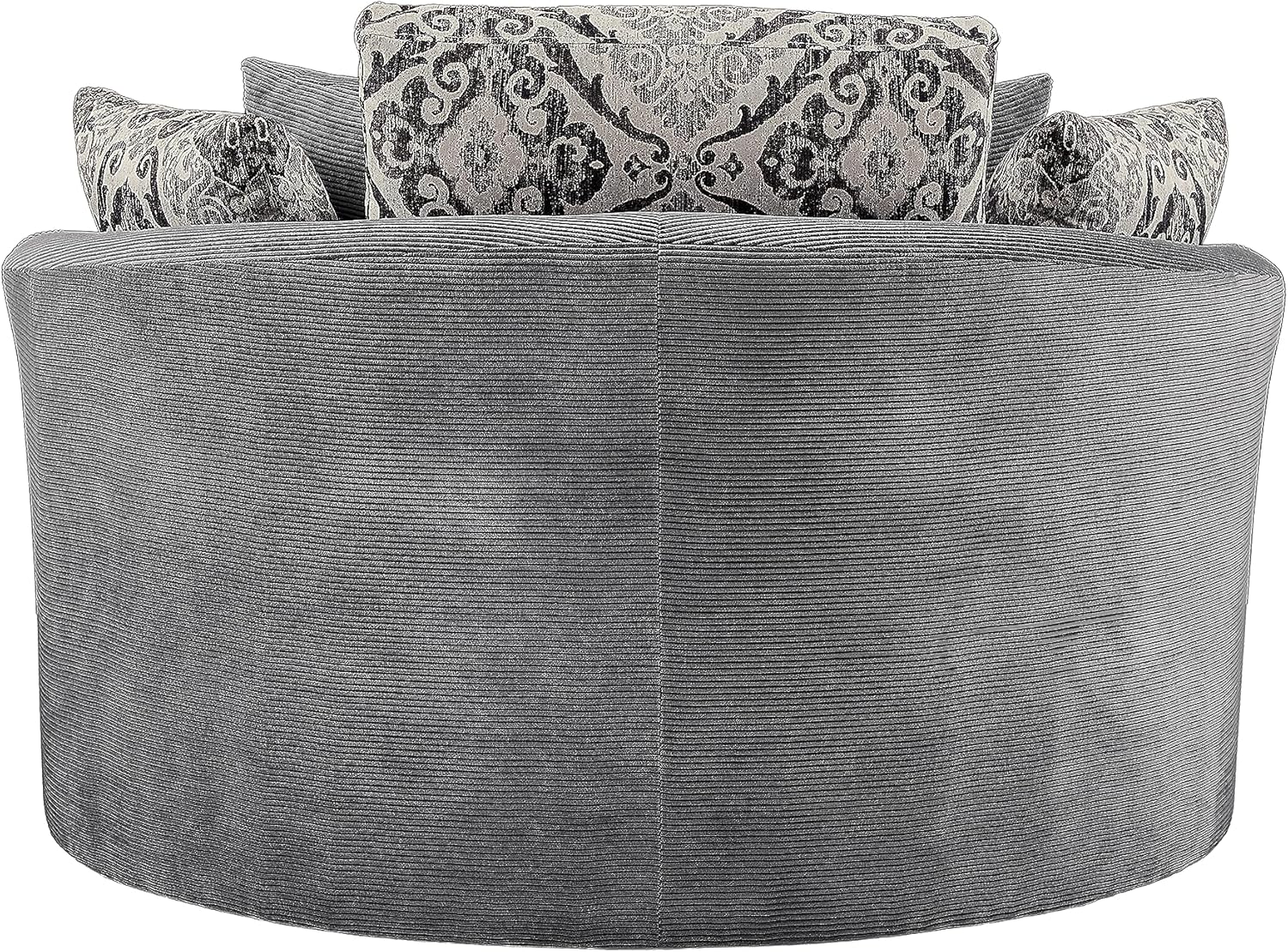 Merax, Silla redonda de 51.5 pulgadas de 51.5 pulgadas con diseño de barril giratorio de 360 grados, sofá redondo con 5 almohadas movibles, sofá