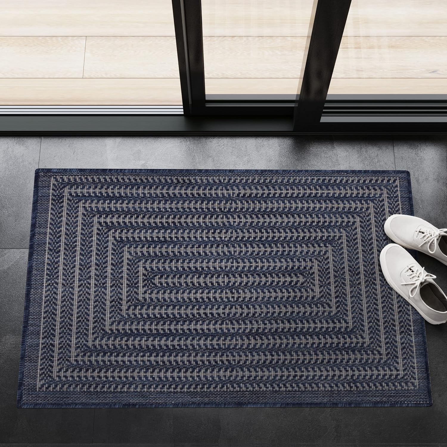 Adiva Rugs – Alfombra para interior y exterior, tapete fácil de limpiar, resistente a la intemperie y las manchas, para comedor, patio, terraza,