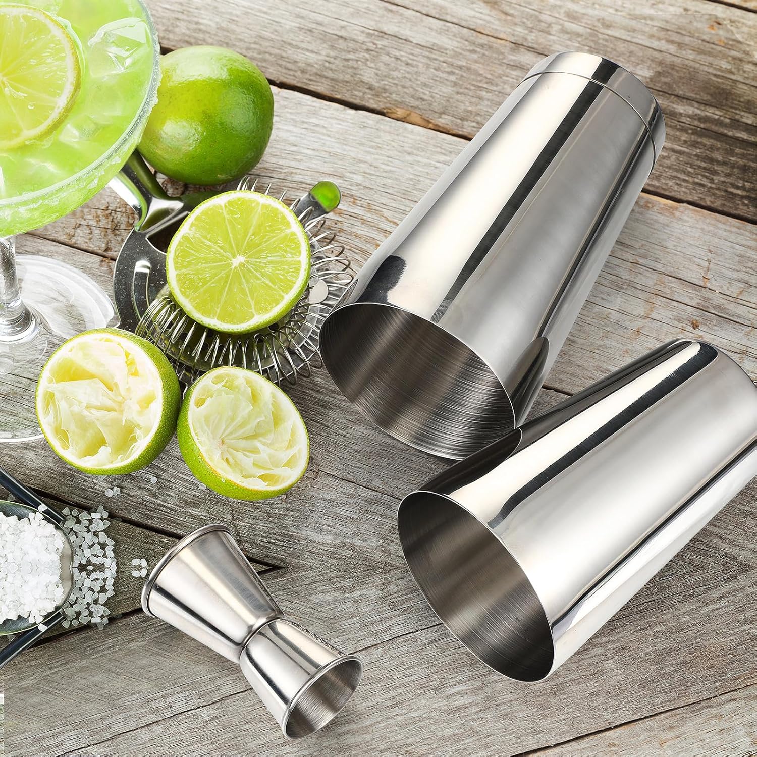 Juego de cocteleras de 12 piezas, coctelera Boston, juego de coctelera profesional de acero inoxidable de 20 onzas, 24 onzas, boston, colador