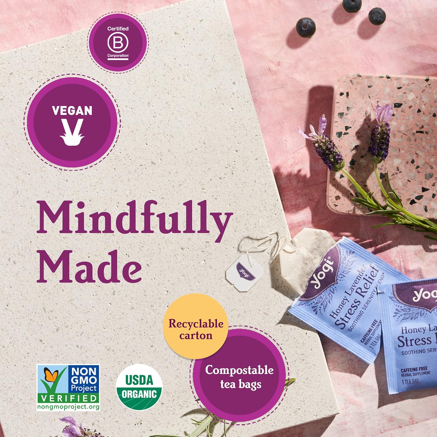 Yogi Tea Cinnamon Horchata Stress + Sleep – Té de hierbas sin cafeína, certificado orgánico por USDA, sin OMG, 16 bolsas de té (paquete de 6)