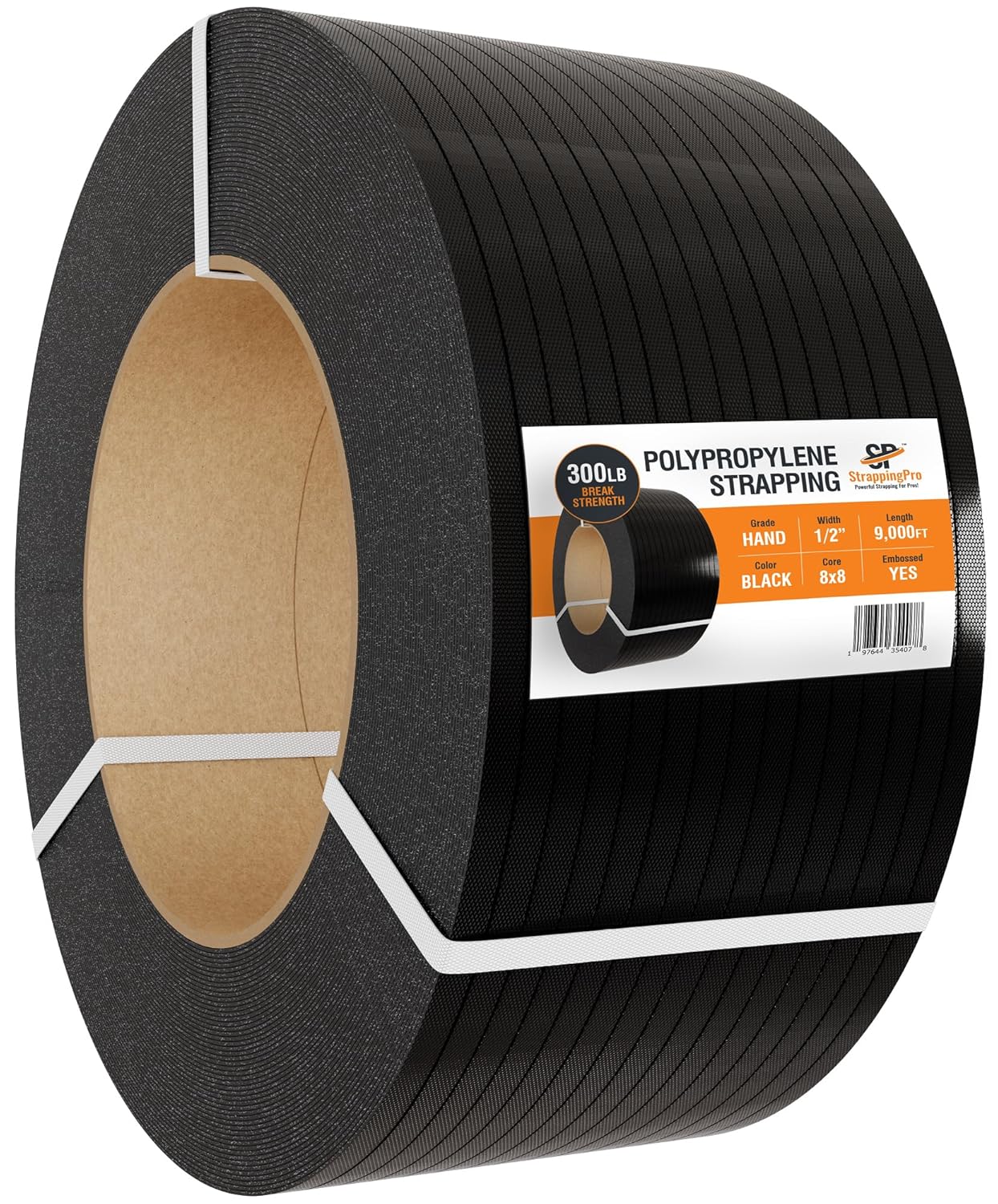Strapping Pro – Rollo de flejado de polipropileno de grado manual de resistencia industrial para envío de cajas (resistencia a la rotura de 300