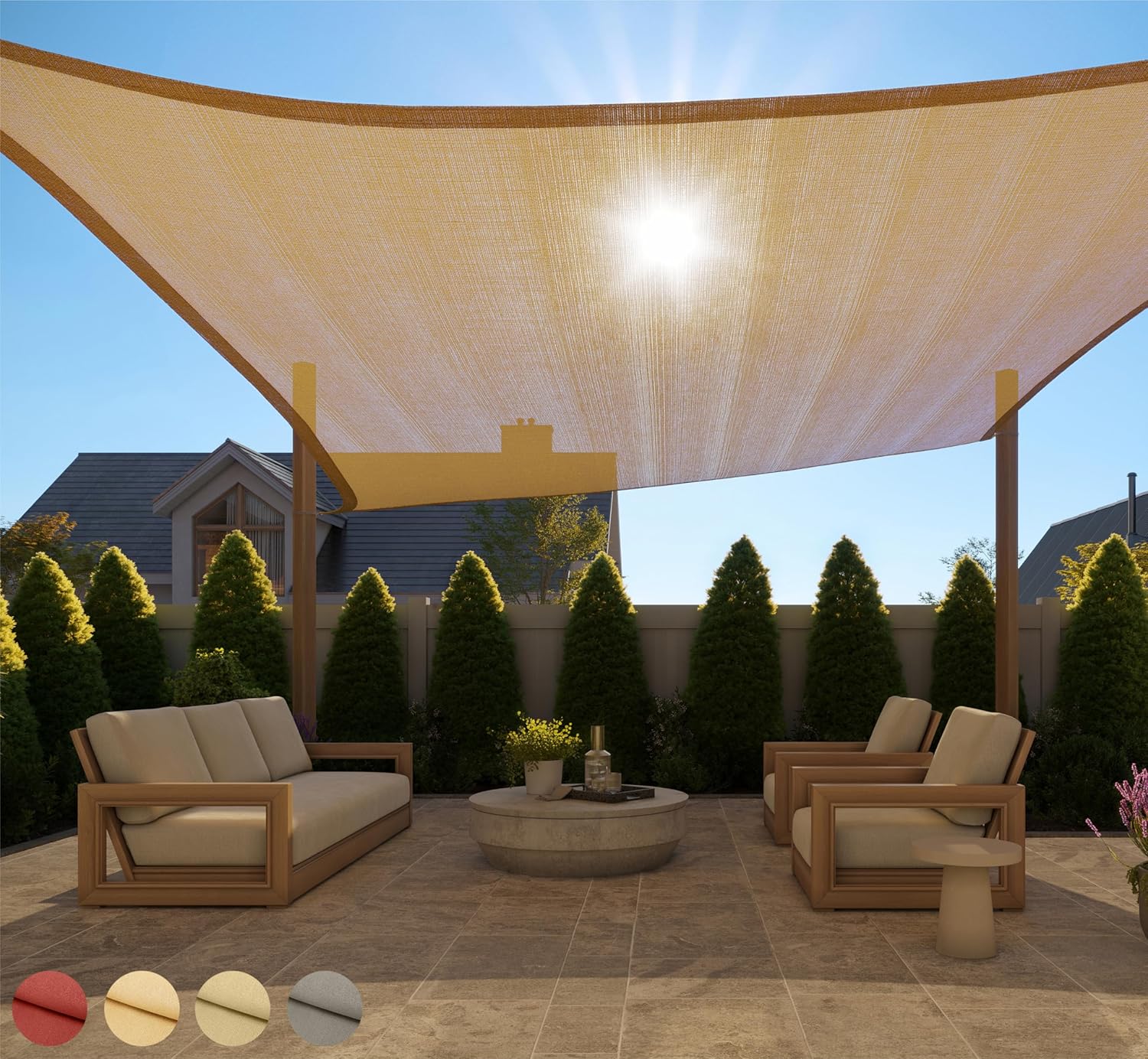 Gorilla Grip Parasol resistente, protección UV, resistente a la decoloración y al óxido, bloquea la luz solar, vela transpirable, fácil de instalar,