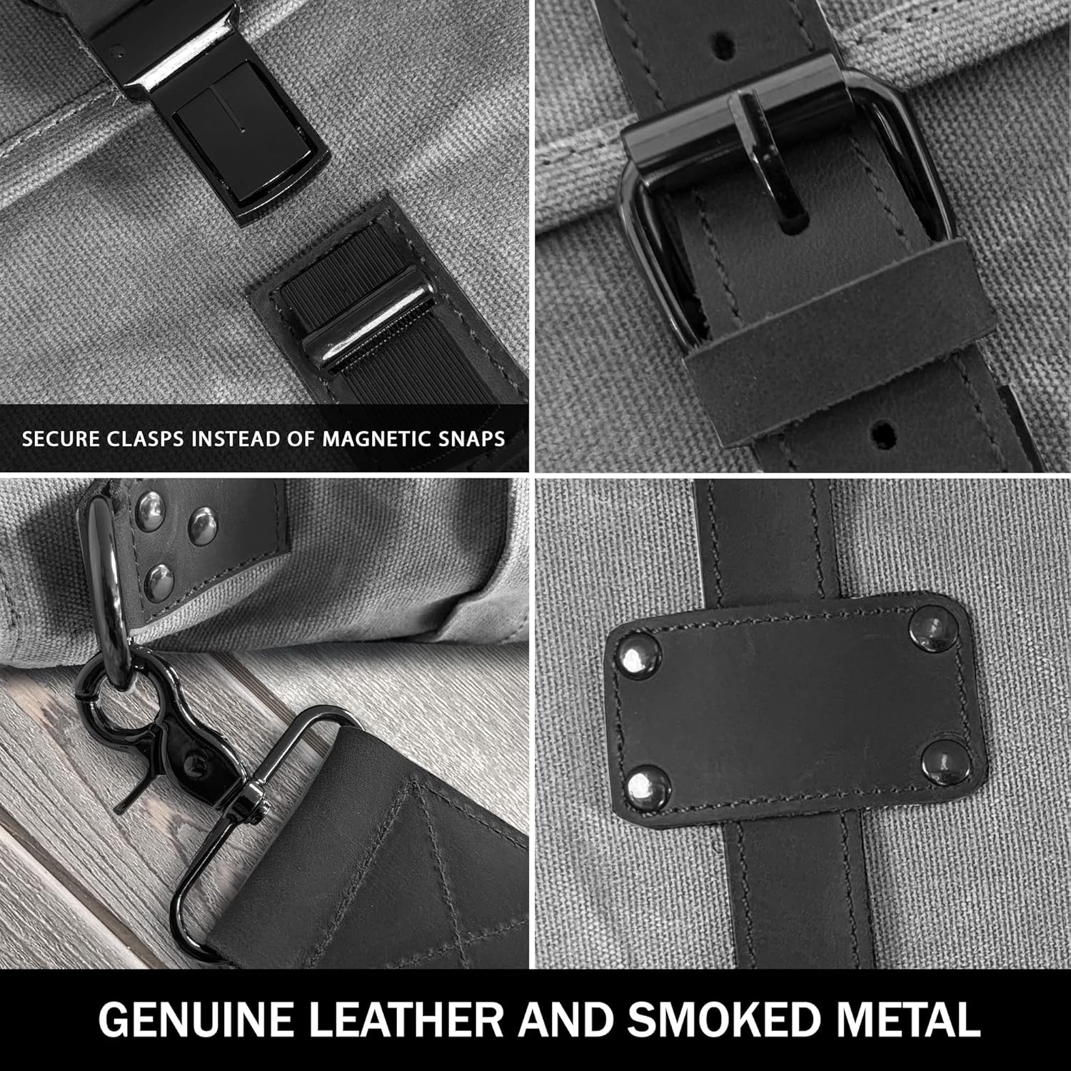 Bolsa de mensajero de lona para hombres, funda para laptop, cartera  Profesionales de oficina, estudiantes escolares, viajes  Lona encerada, cuero